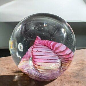 2001 Thorn Hand Blown Art Glass Paperweight Figurine Decor Hand Made Glass VTG